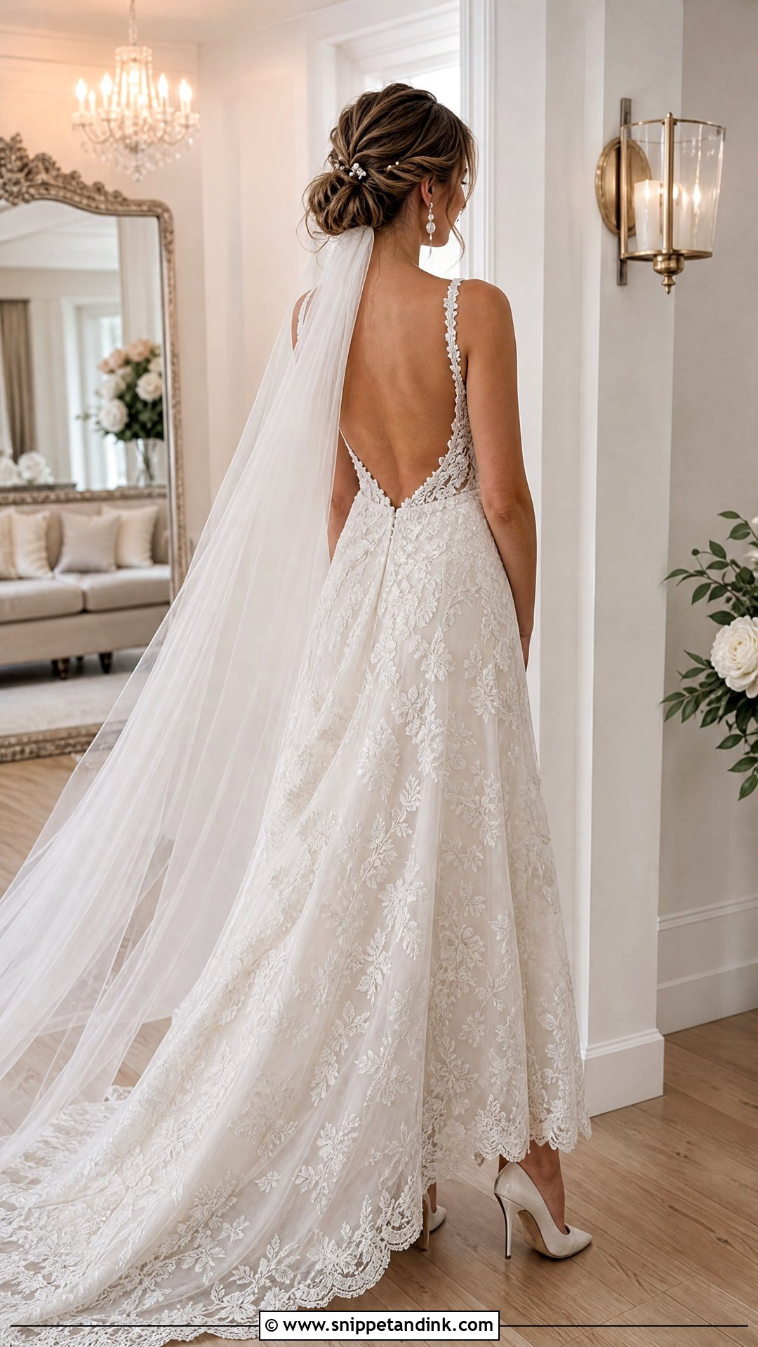 Textured Low Bun For Open Back Wedding Dress - Snippet and Ink - 20 Open Back Wedding Dress Hairstyles