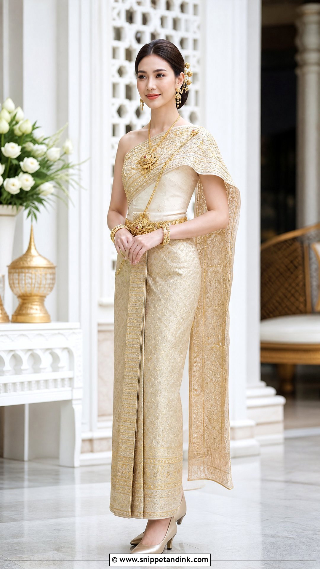 Thai Traditional Marriage Dress With Silk Chut Thai - Snippet and Ink - 20 Traditional Marriage Dress for Women Ideas