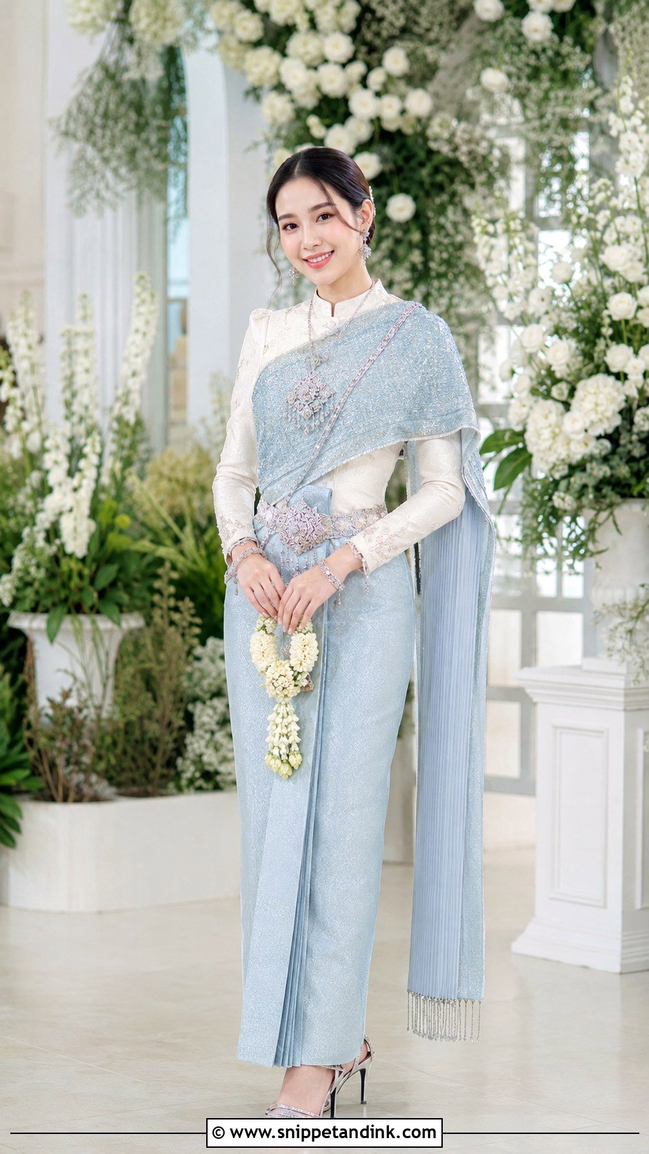 Thai Wedding Dress With Blue Silk - Snippet and Ink - 25 Thai Wedding Dress Ideas