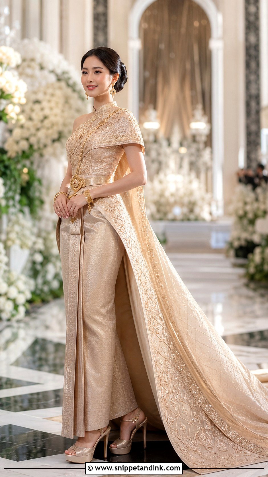 Thai Wedding Dress With Detachable Train - Snippet and Ink - 20 Modern Thai Wedding Dress Ideas