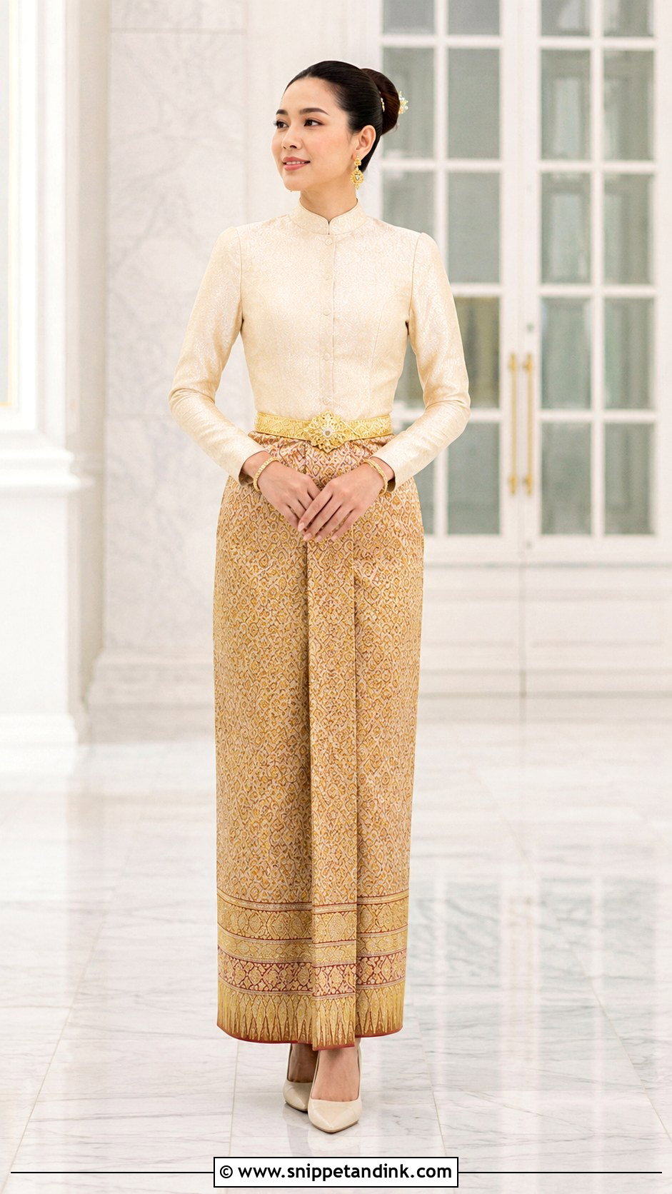 Thai Wedding Dress With High Neck Blouse - Snippet and Ink - 25 Thai Wedding Dress Ideas