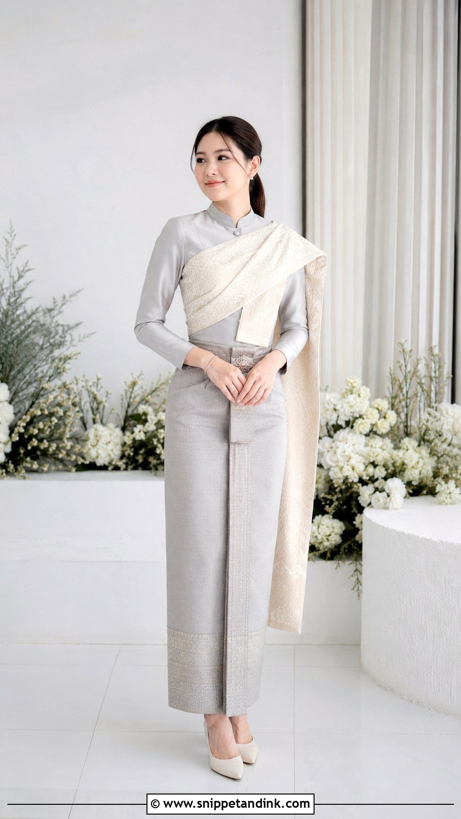 Thai Wedding Dress With Minimal Silk Outfit - Snippet and Ink - 25 Thai Wedding Dress Ideas