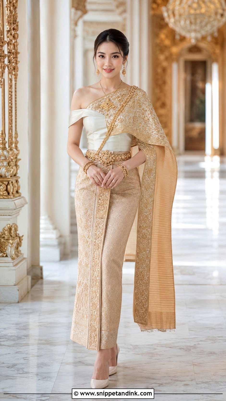 Thai Wedding Dress With Off Shoulder Sabai - Snippet and Ink - 25 Thai Wedding Dress Ideas