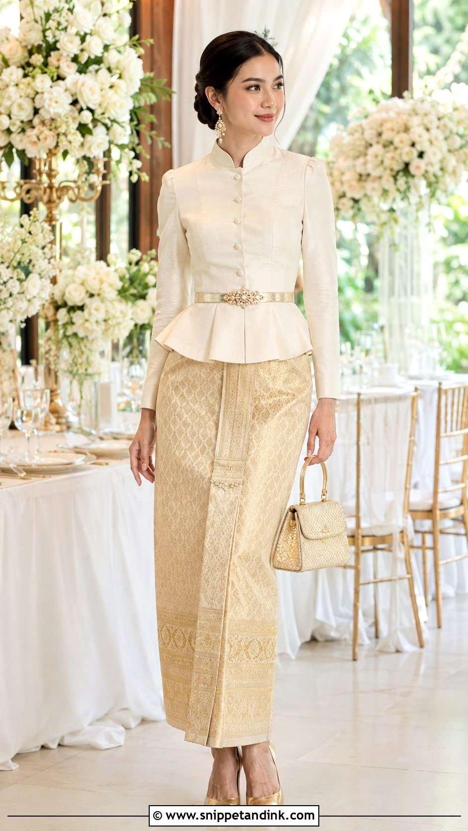 Thai Wedding Dress With Peplum Top - Snippet and Ink - 20 Modern Thai Wedding Dress Ideas