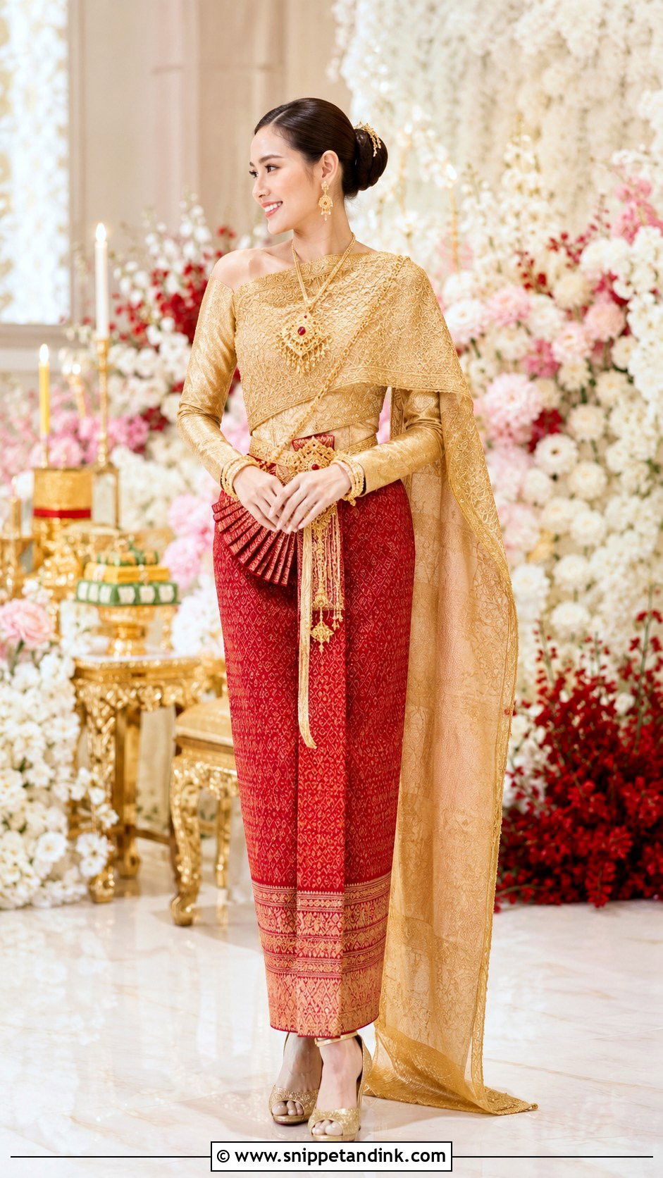 Thai Wedding Dress With Red Silk Skirt - Snippet and Ink - 25 Thai Wedding Dress Ideas