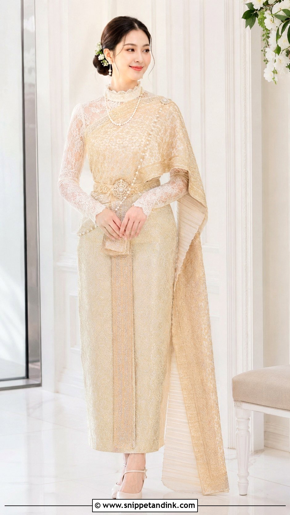 Thai Wedding Dress With White Lace Blouse - Snippet and Ink - 25 Thai Wedding Dress Ideas