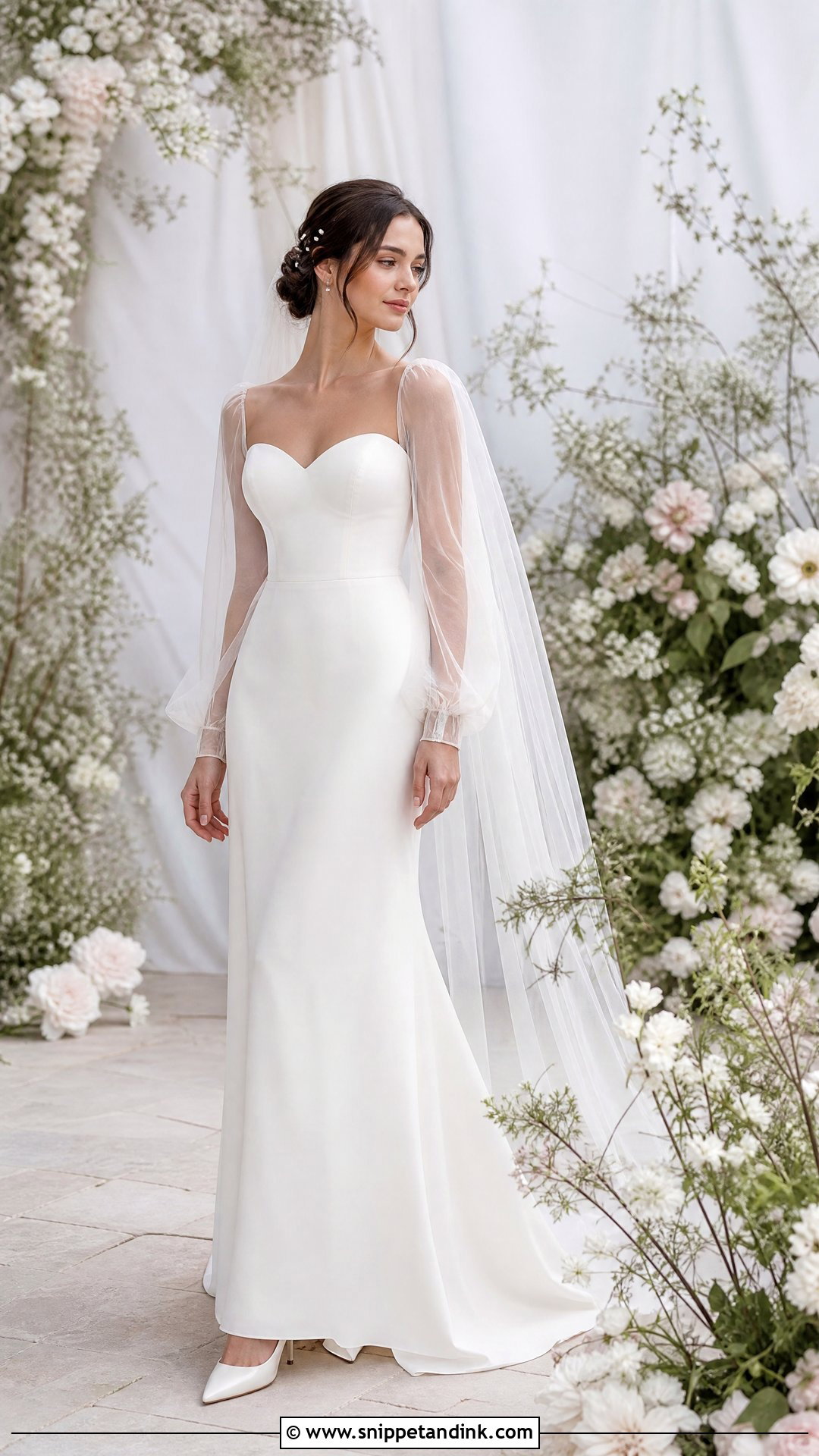 The Reluctant Bride Sheer Sleeve Gown Outfit - Snippet and Ink - 25 The Reluctant Bride Ideas