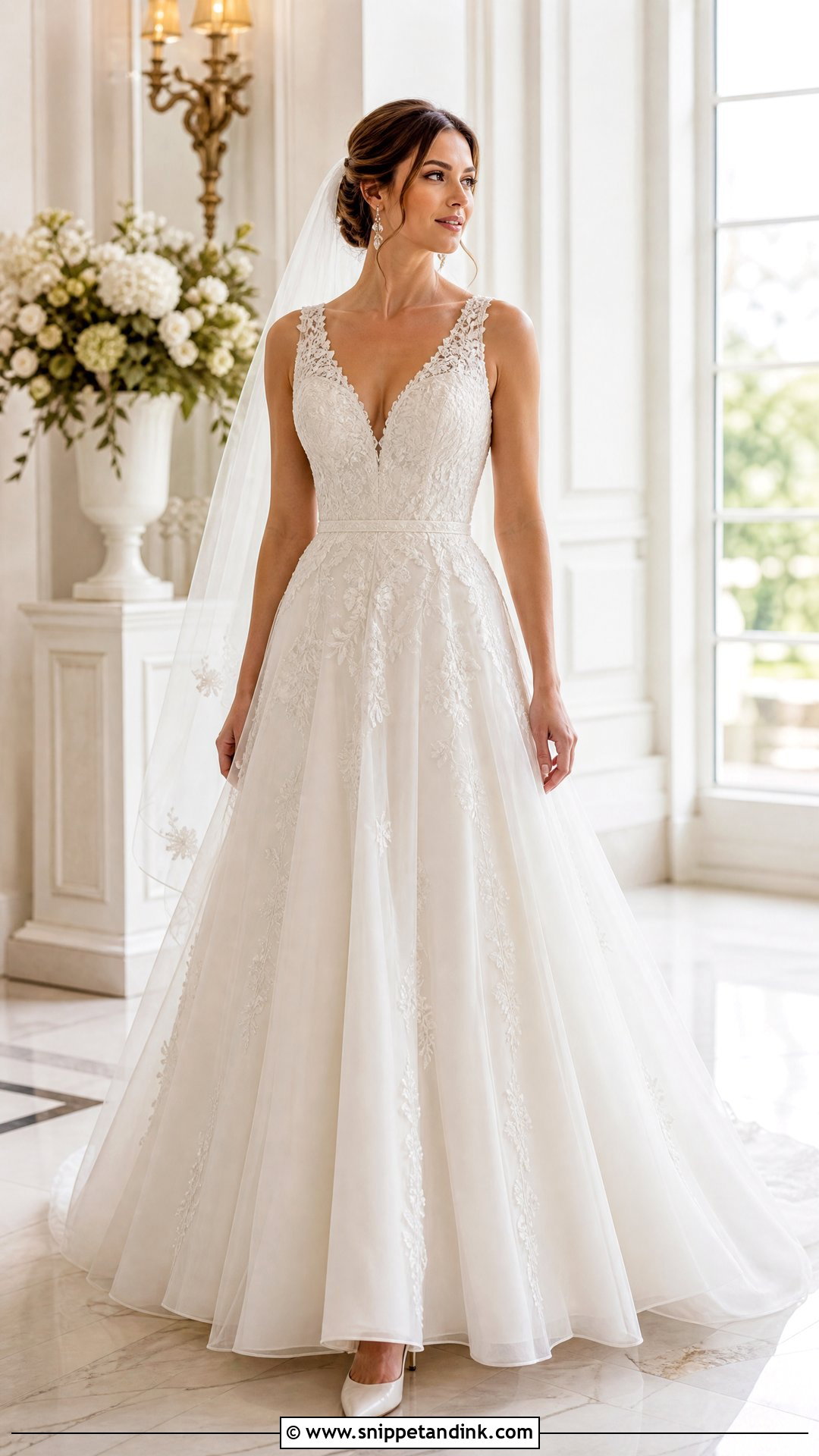 Thick Strap V Neck Wedding Dress - Snippet and Ink - 20 Wedding Dress Straps Ideas