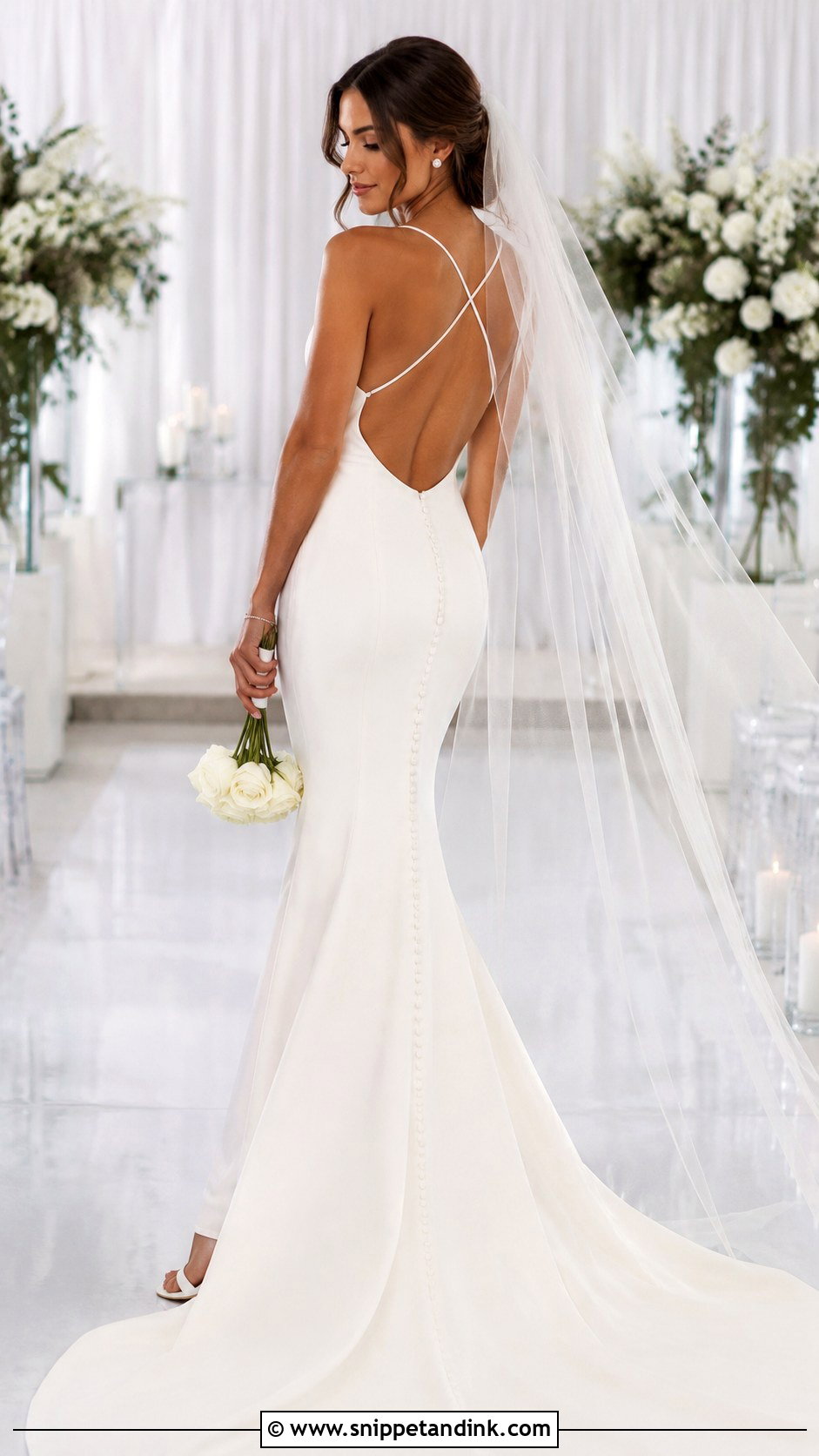 Thin Strap Open Back Mermaid Wedding Dress - Snippet and Ink - 20 Mermaid Wedding Dress with Straps Ideas