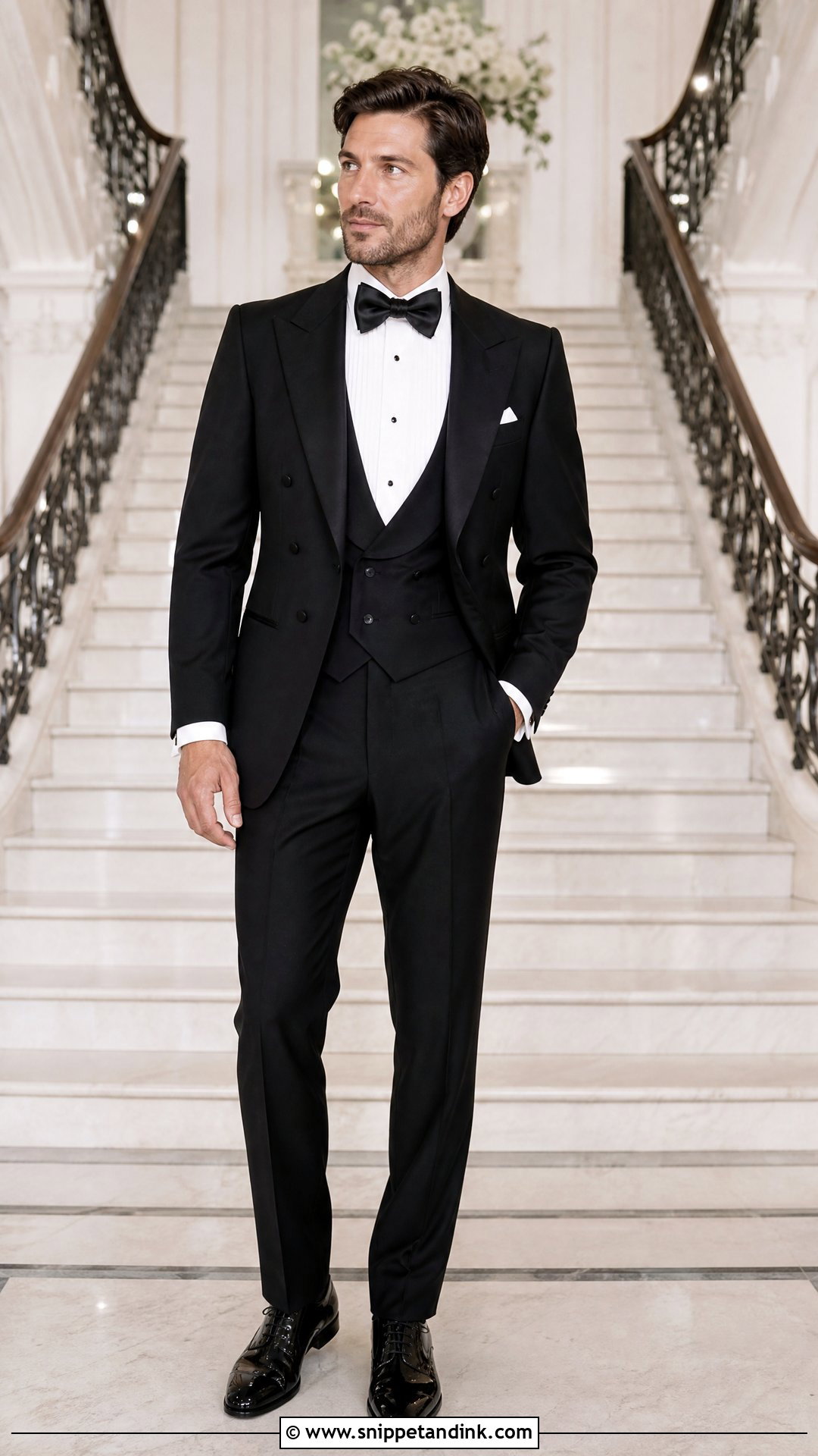 Three Piece Black Tuxedo - Snippet and Ink - 20 Tuxedo Wedding Suit Ideas