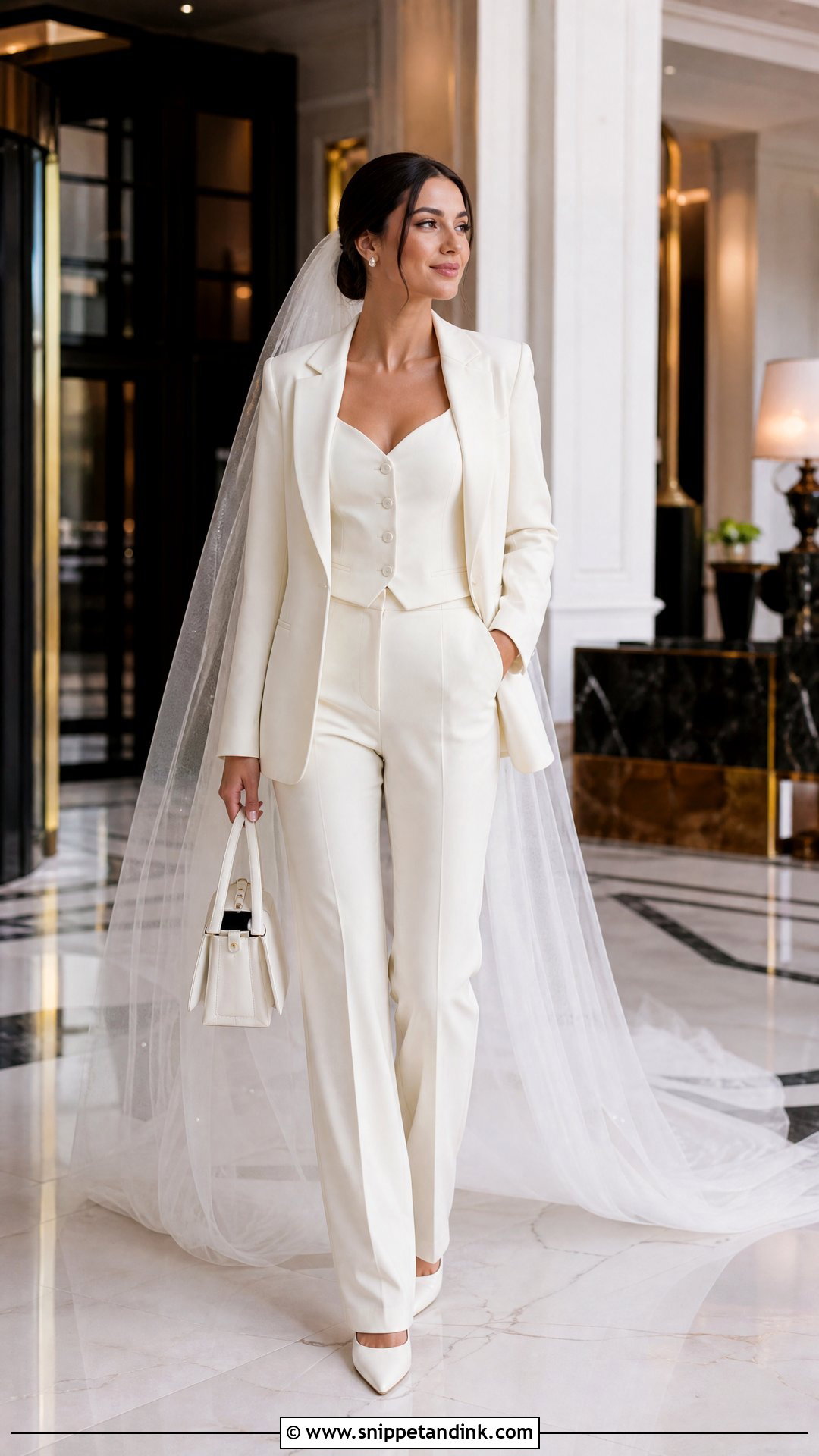 Three Piece Bridal Suit - Snippet and Ink - 20 Wedding Dress Suits for Bride