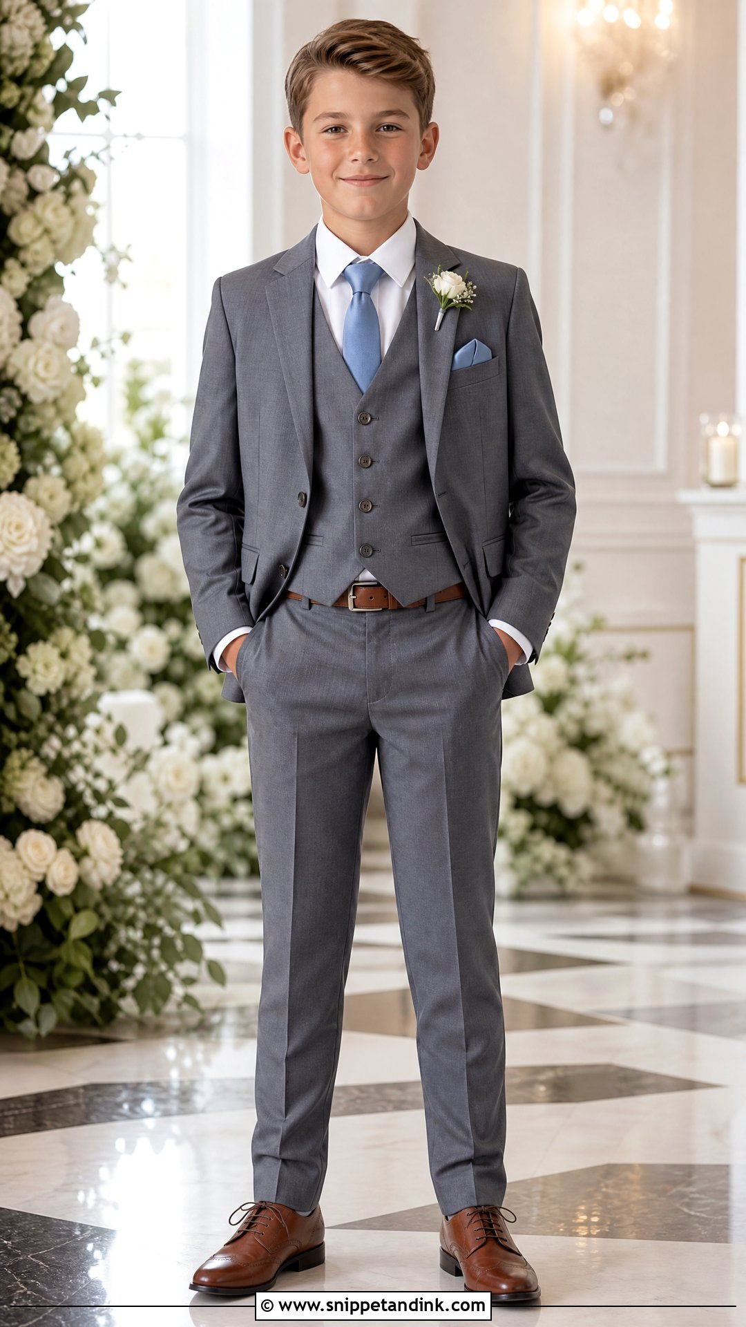 Three Piece Suit Boys Wedding Outfit - Snippet and Ink - 20 Wedding Dress for Kids Boys Ideas