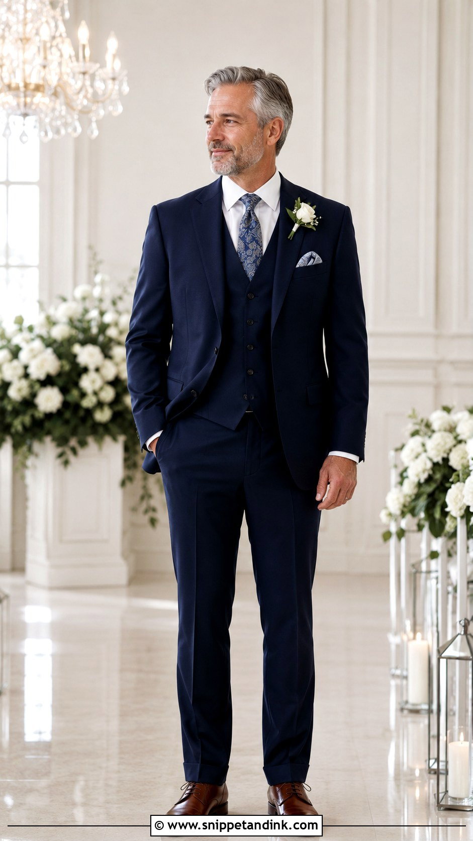 Three Piece Suit Father Wedding Outfit - Snippet and Ink - 25 Father Wedding Outfit Ideas