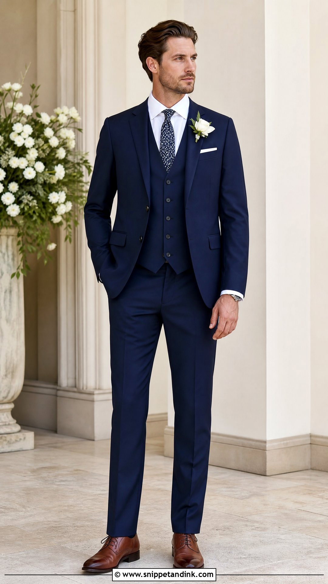 Three Piece Suit Masc Wedding Outfit - Snippet and Ink - 25 Masc Wedding Outfits