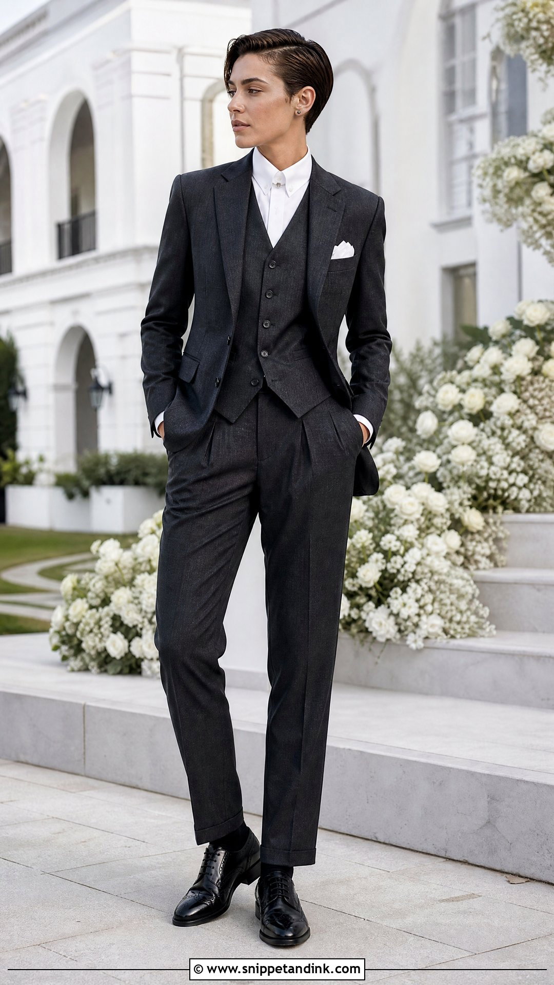 Three Piece Suit Wedding Outfit - Snippet and Ink - 20 Unisex Wedding Outfit Ideas