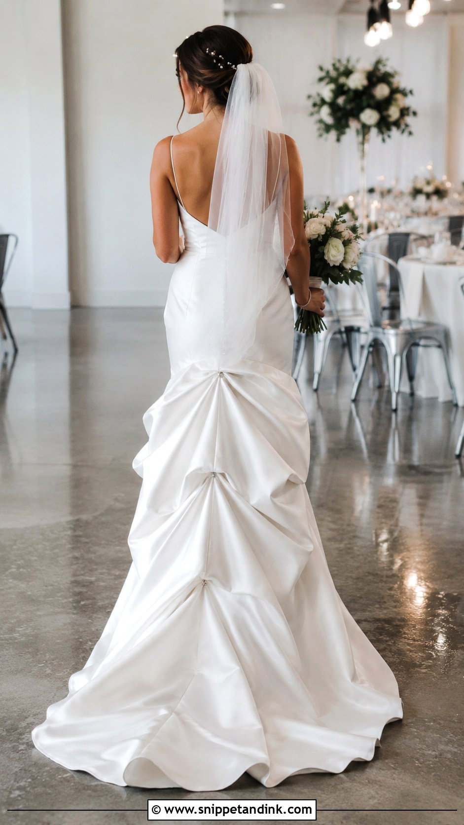 Three Point American Wedding Dress Bustle - Snippet and Ink - 20 DIY Wedding Dress Bustle Ideas