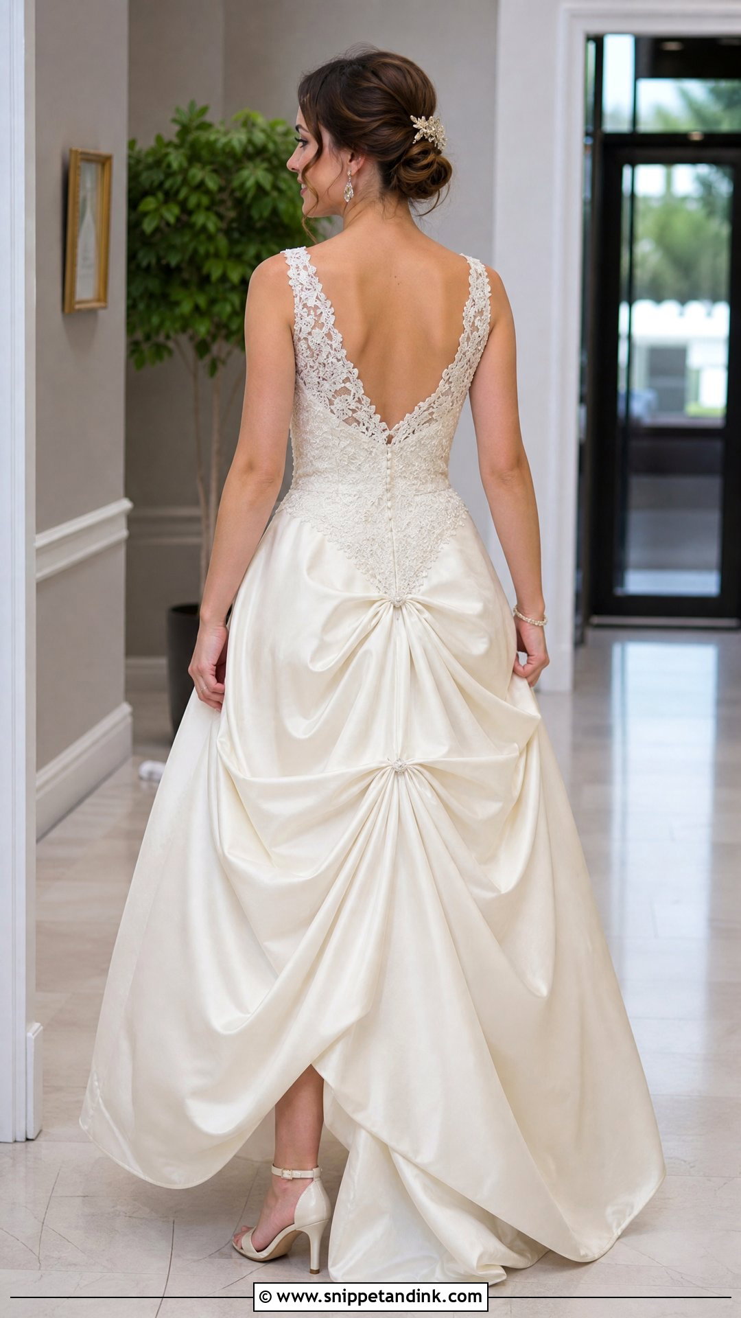 Three Point Bustle Wedding Dress - Snippet and Ink - 25 Wedding Dress Bustle Ideas