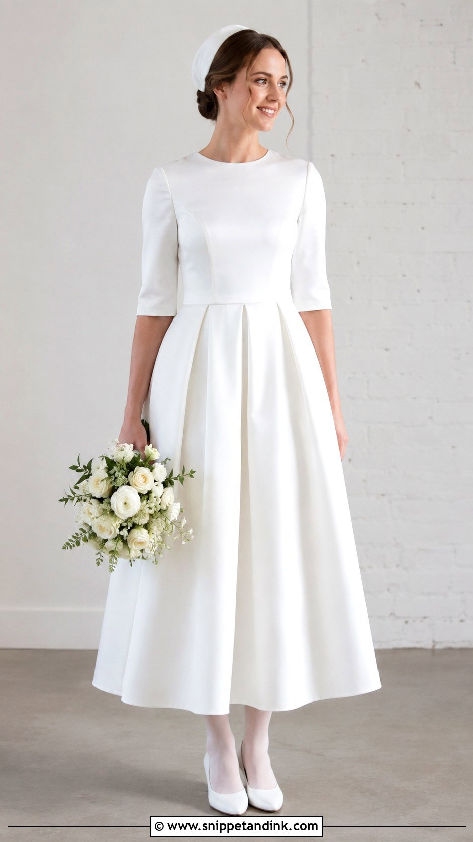 Three Quarter Sleeve Deeper Life Wedding Gown - Snippet and Ink - 20 Deeper Life Wedding Gowns
