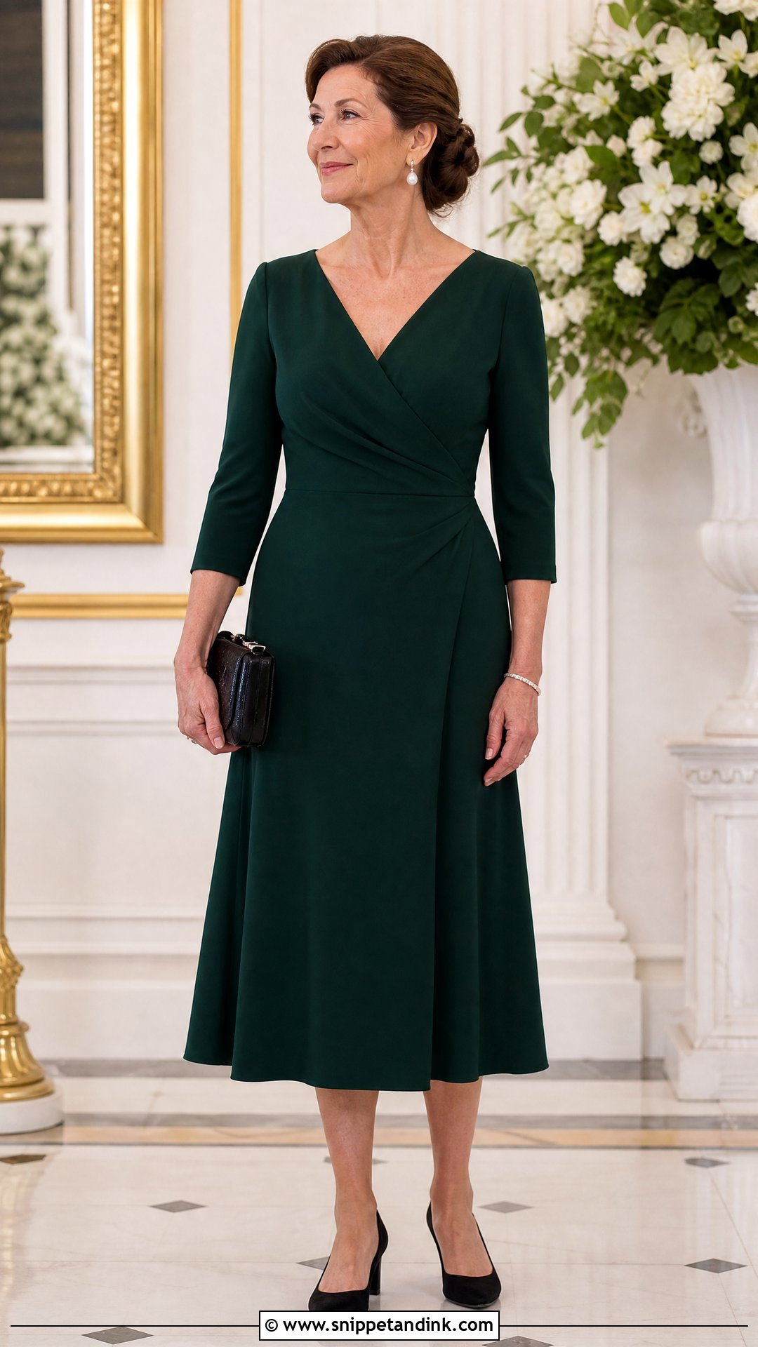 Three Quarter Sleeve Principal Sponsor Gown - Snippet and Ink - 20 Principal Sponsor Gown Style Ideas