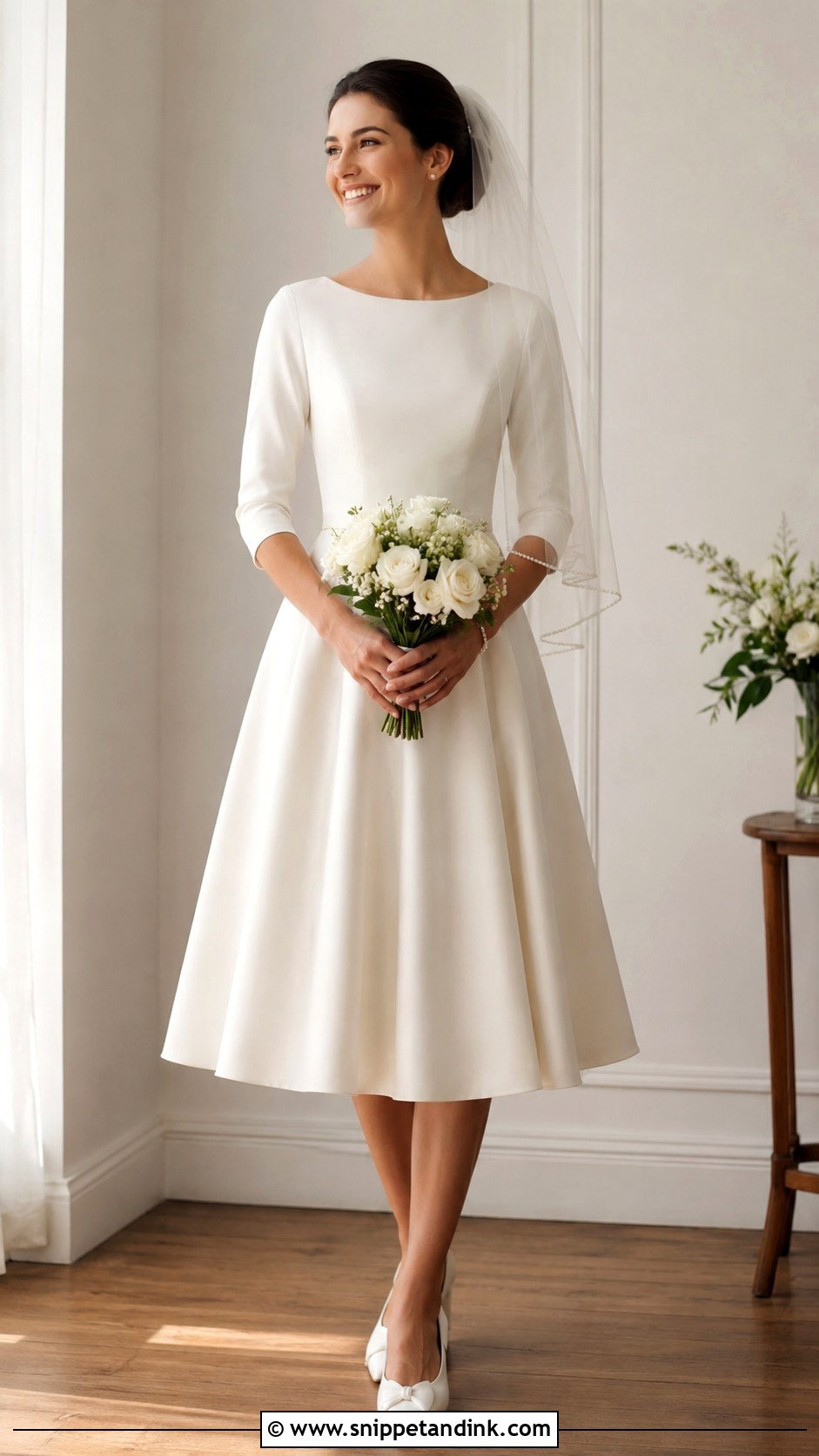 Three Quarter Sleeve Wedding Dress - Snippet and Ink - 30 Simple Wedding Dress with Sleeves