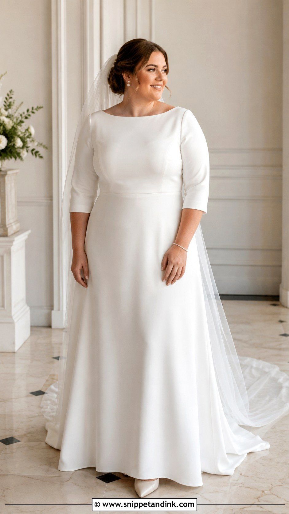 Three Quarter Sleeve Wedding Dress - Snippet and Ink - 20 Classic Elegant Timeless Wedding Dress Ideas