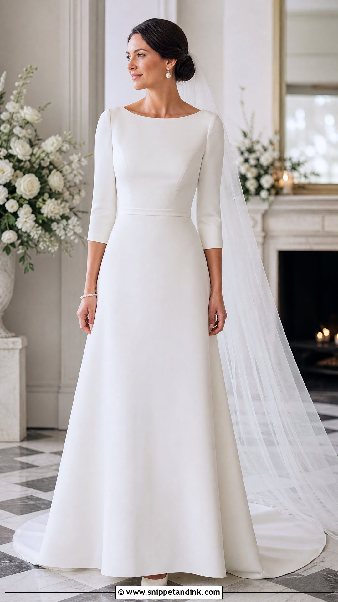 Three Quarter Sleeve Wedding Gown - Snippet and Ink - 20 Simple Wedding Gowns Elegant Classy
