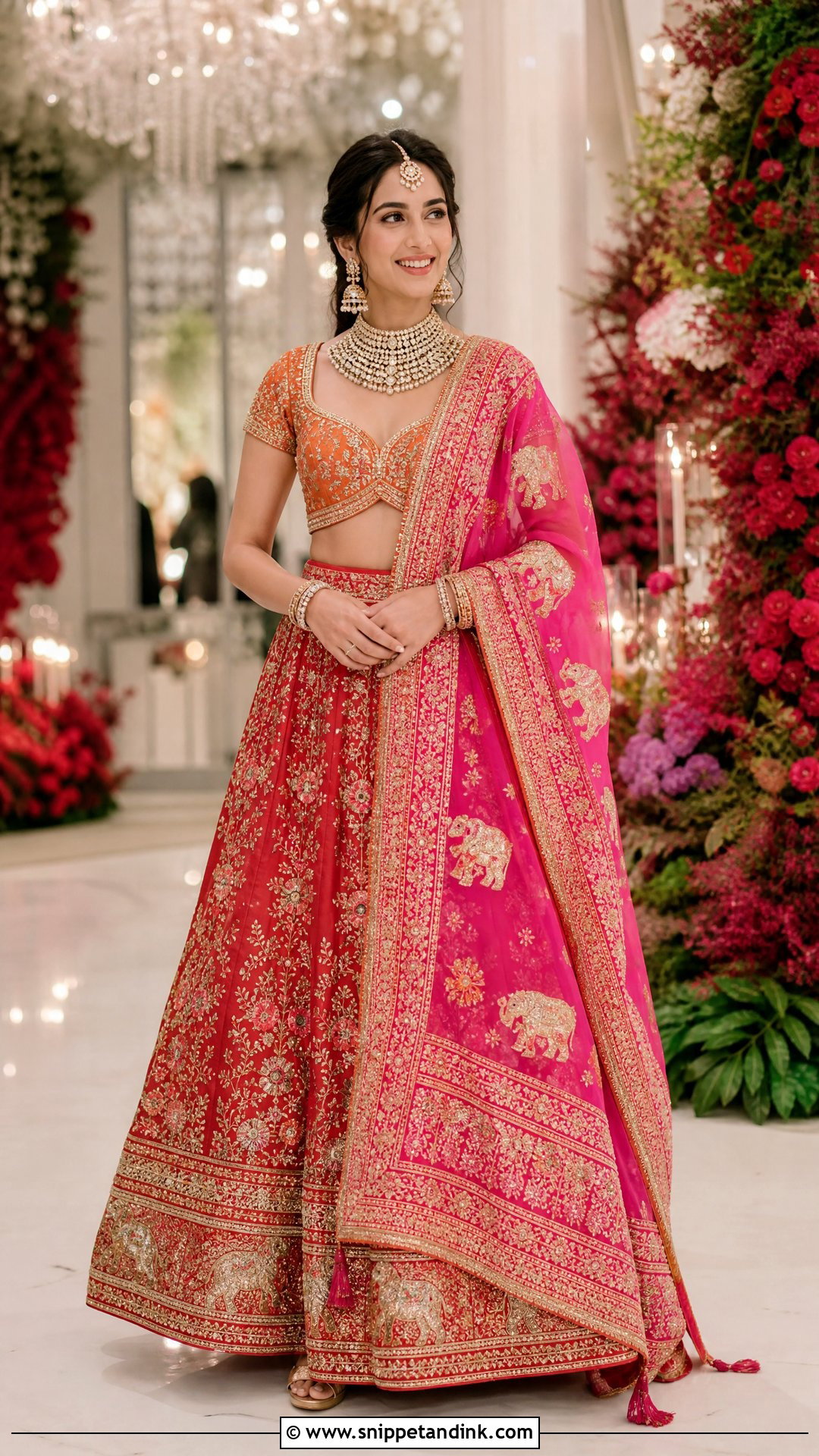 Three Tone Anuradha Vakil Lehenga - Snippet and Ink - 20 Radhika Merchant Wedding Outfits