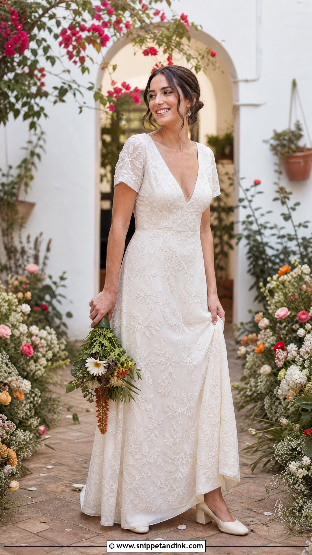 Thrifted Embroidered Wedding Dress - Snippet and Ink - 25 Thrifted Wedding Dress Ideas