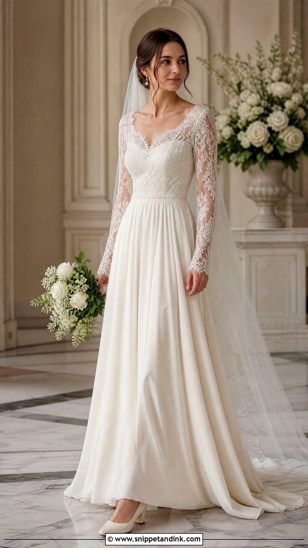 Thrifted Long Sleeve Wedding Dress - Snippet and Ink - 25 Thrifted Wedding Dress Ideas