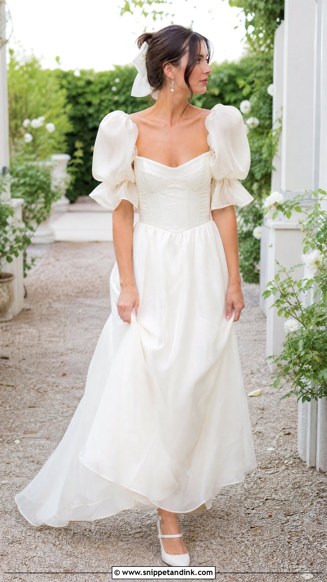 Thrifted Puff Sleeve Wedding Dress - Snippet and Ink - 25 Thrifted Wedding Dress Ideas