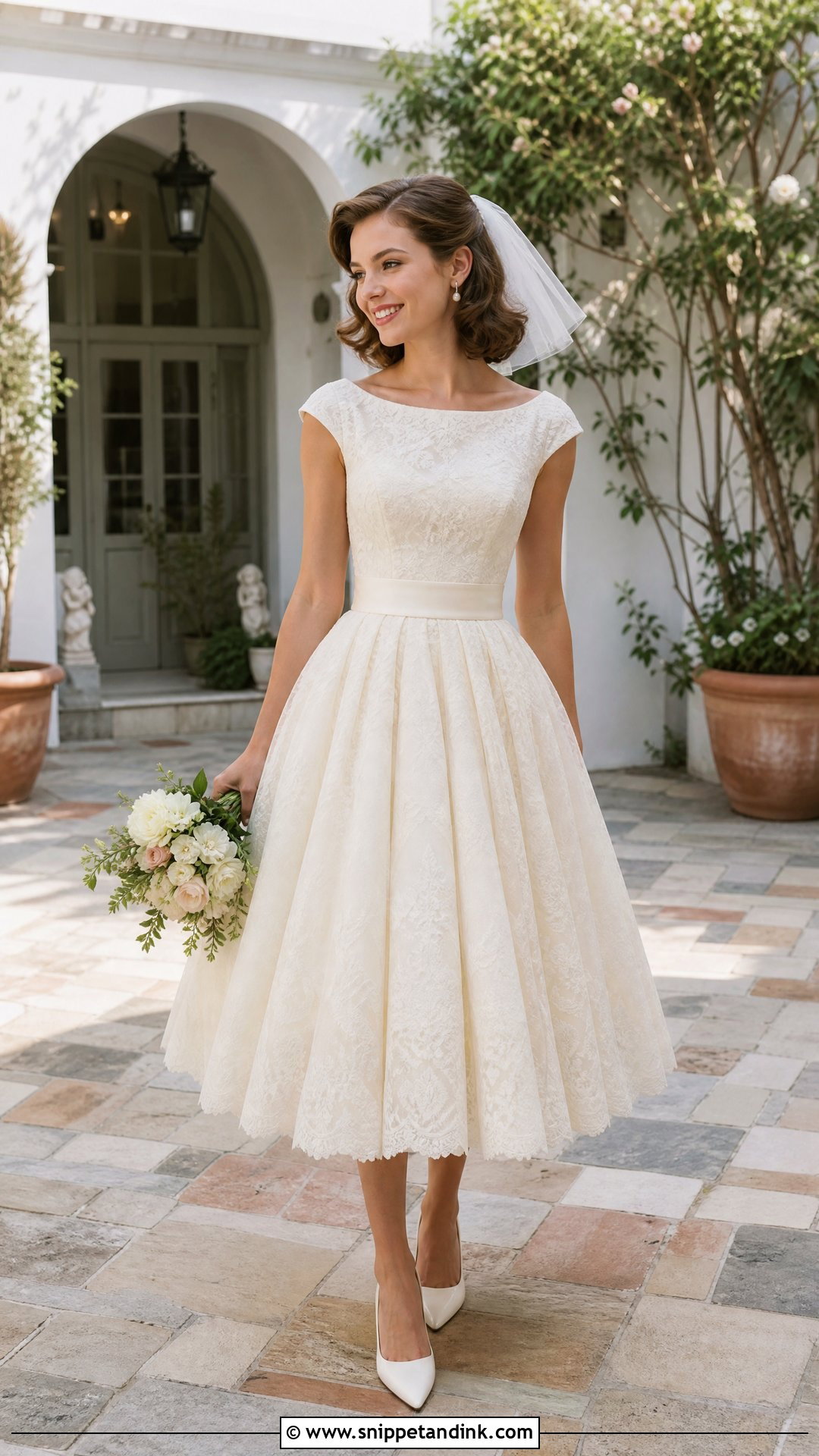 Thrifted Tea Length Wedding Dress - Snippet and Ink - 25 Thrifted Wedding Dress Ideas