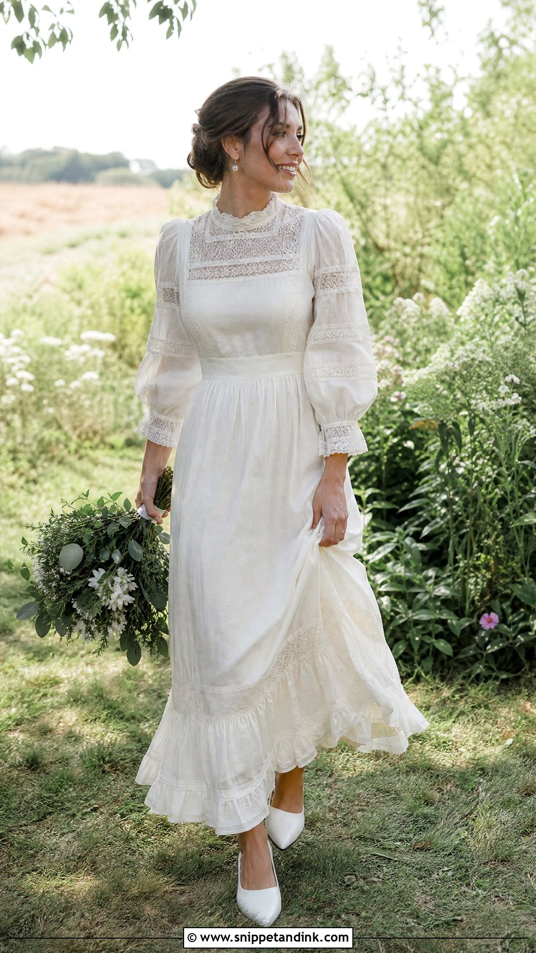 Thrifted Vintage Prairie Wedding Dress - Snippet and Ink - 25 Thrifted Wedding Dress Ideas