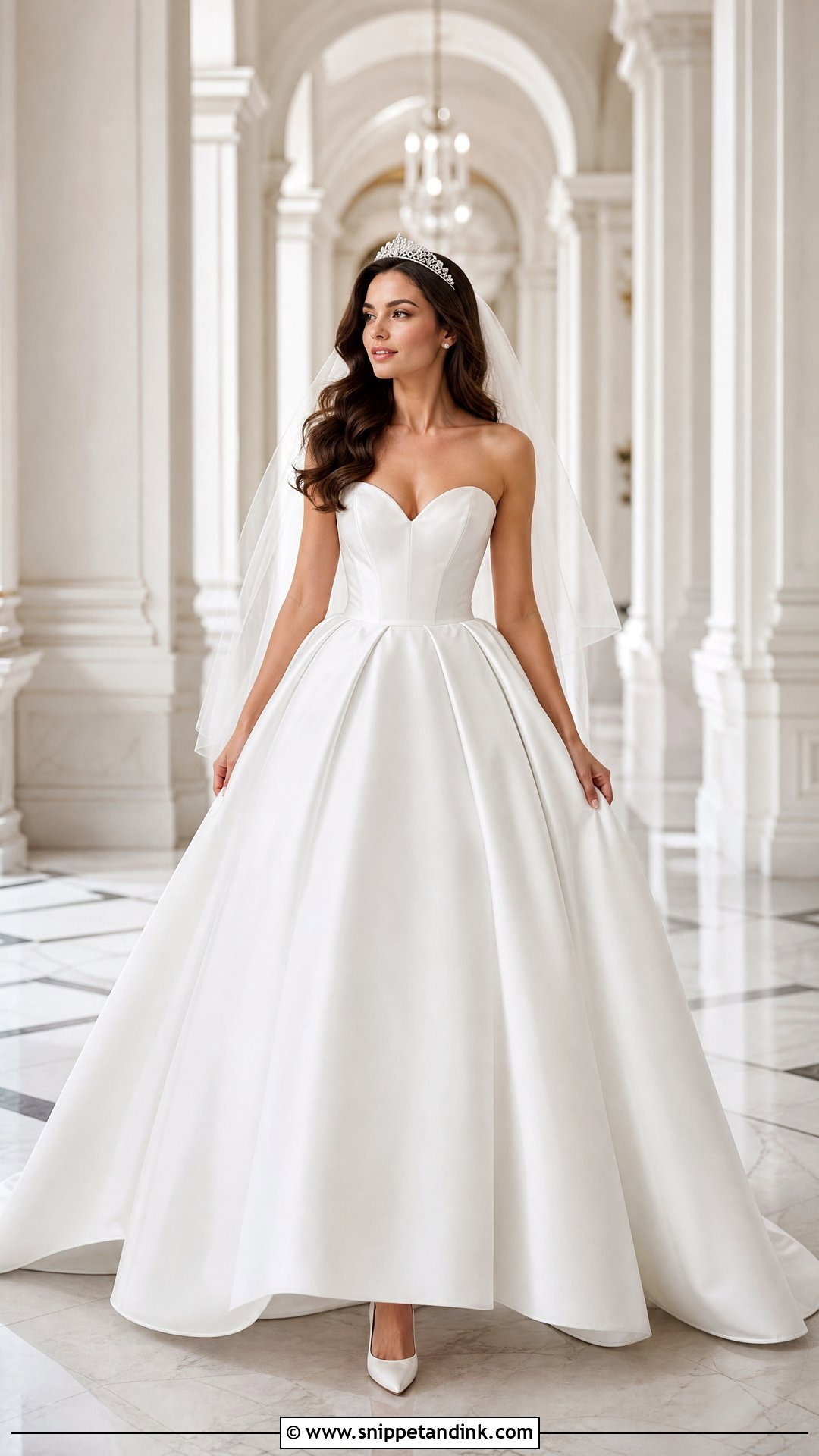 Tiara Hair Down Bridal Look - Snippet and Ink - 20 Hair Down Bridal Styles