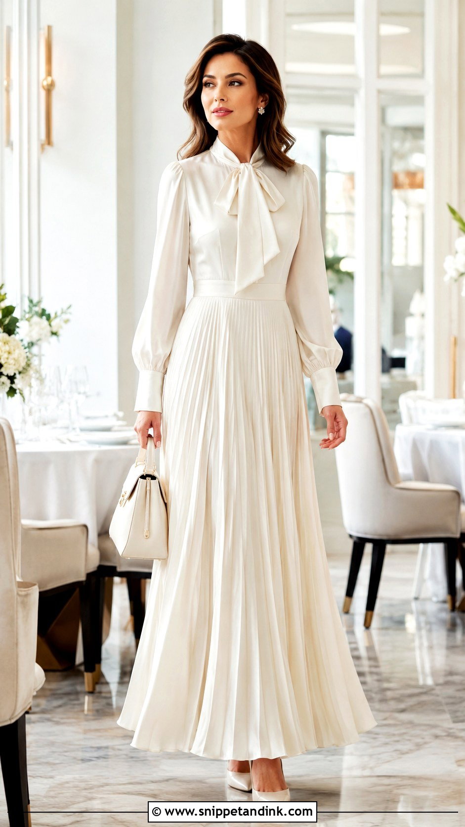 Tie Neck Collar Gown - Snippet and Ink - 20 Collar Gown Design Ideas