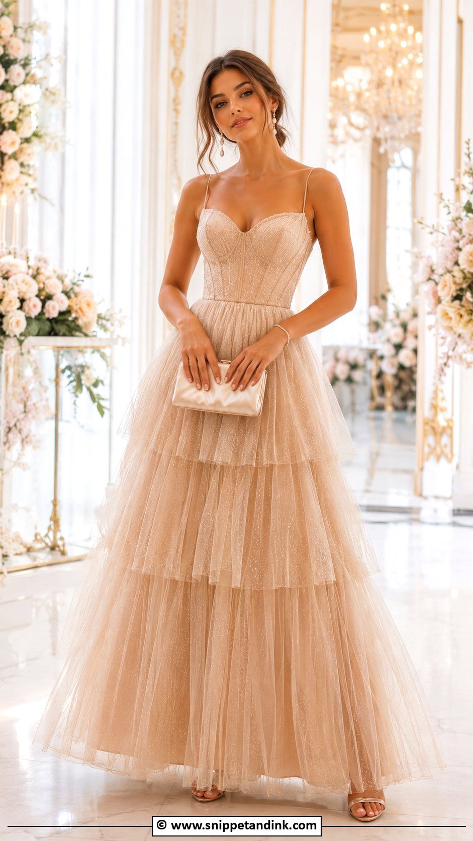 Tiered A Line Gown - Snippet and Ink - 25 A Line Gown Styles