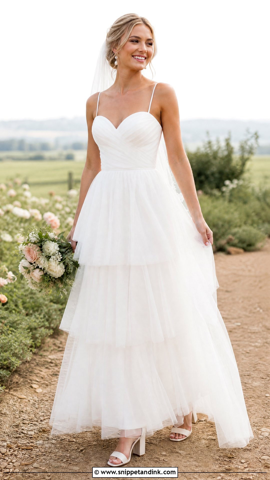 Tiered A Line Wedding Dress - Snippet and Ink - 25 Tiered Wedding Dress Ideas
