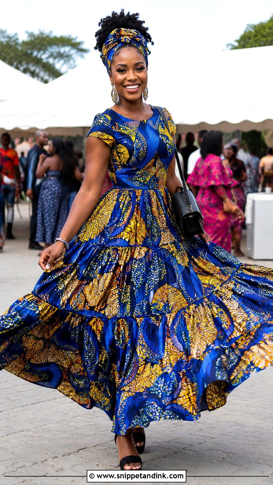 Tiered Ankara Flared Maxi Gown - Snippet and Ink - 20 Ankara Fled Gown Ideas
