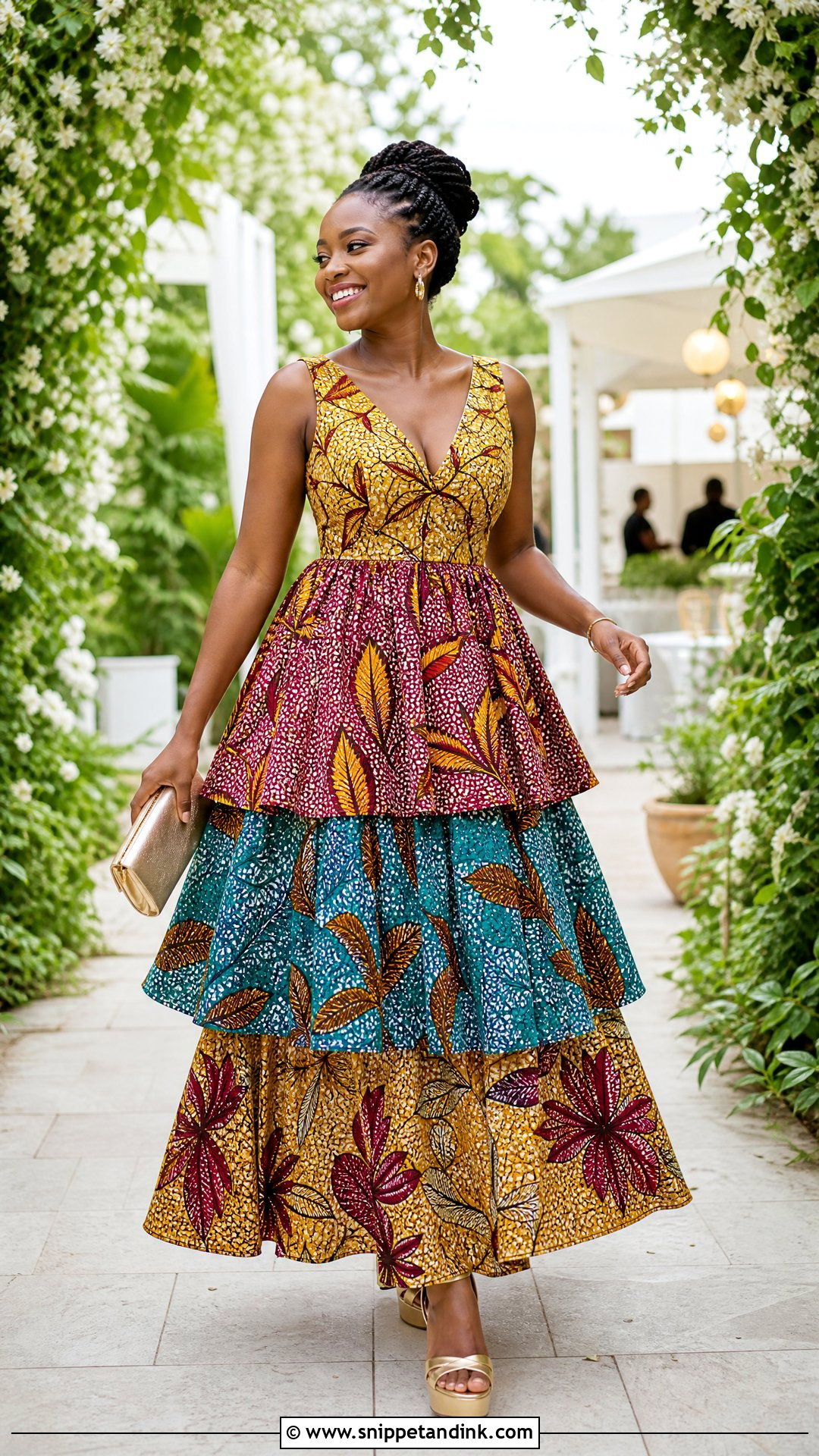 Tiered Ankara Wedding Dress - Snippet and Ink - 25 Ankara Wedding Dress Ideas