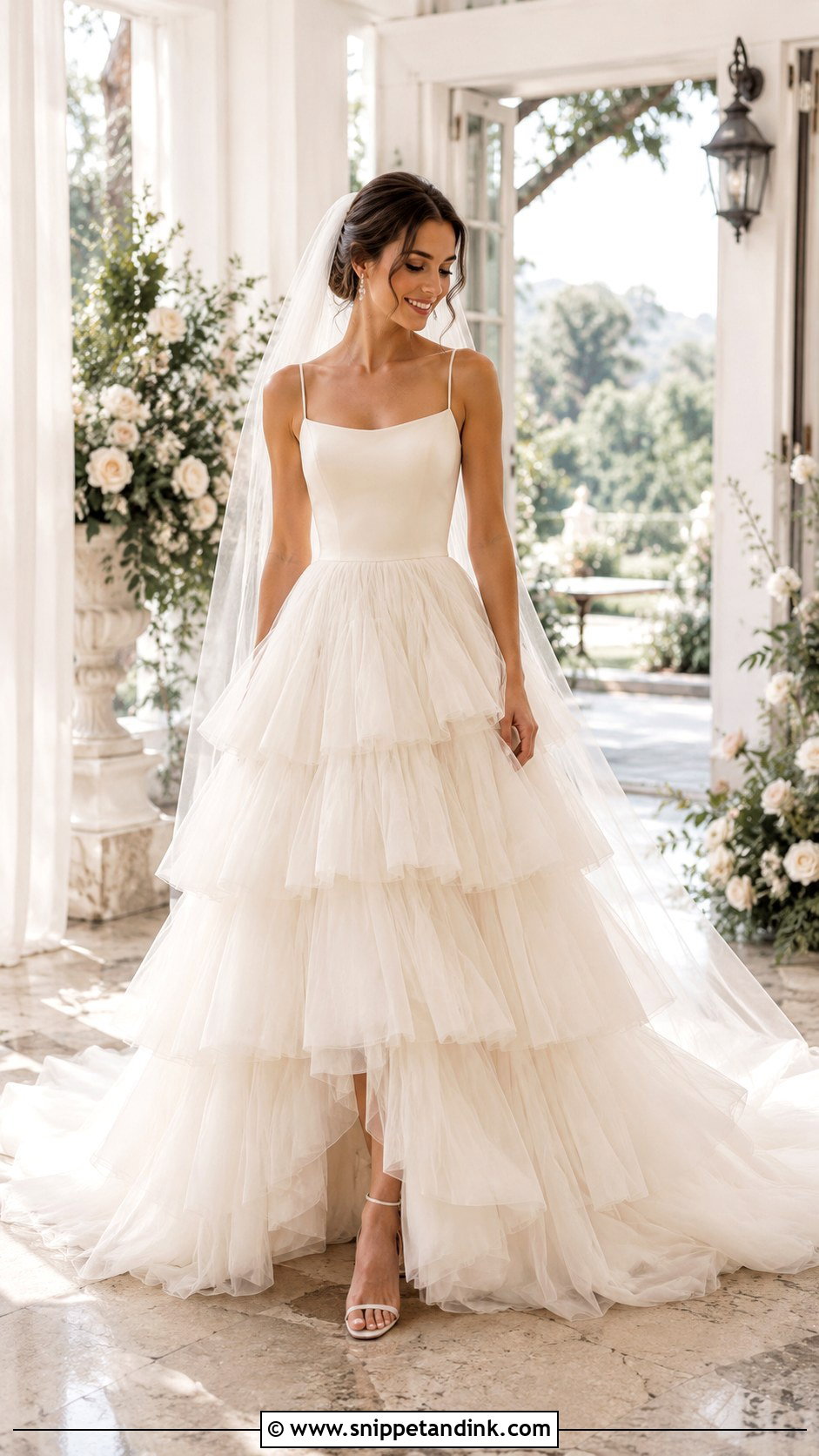 Tiered Ball Gown Wedding Dress - Snippet and Ink - 30 Wedding Ball Gown Ideas