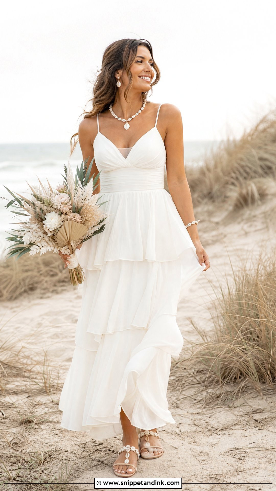 Tiered Beach Wedding Dress - Snippet and Ink - 25 Coastal Wedding Dress Ideas