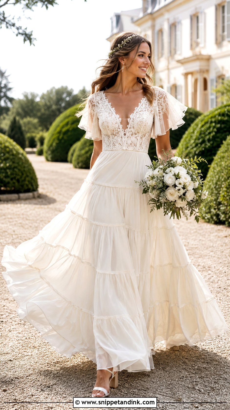 Tiered Boho Spring Wedding Dress - Snippet and Ink - 20 Boho Spring Wedding Dress Ideas