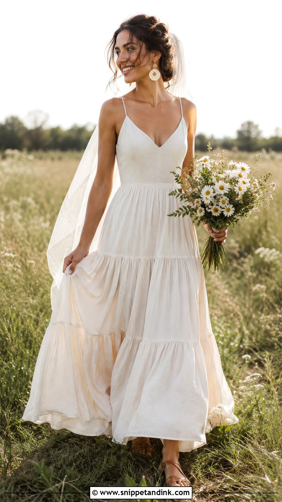 Tiered Boho Wedding Dress - Snippet and Ink - 20 Natural Wedding Dress Ideas