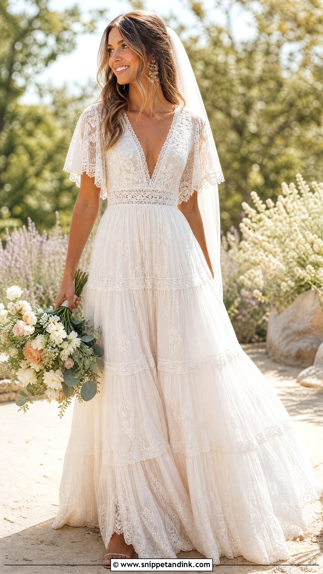 Tiered Boho Wedding Dress - Snippet and Ink - 25 Tiered Wedding Dress Ideas