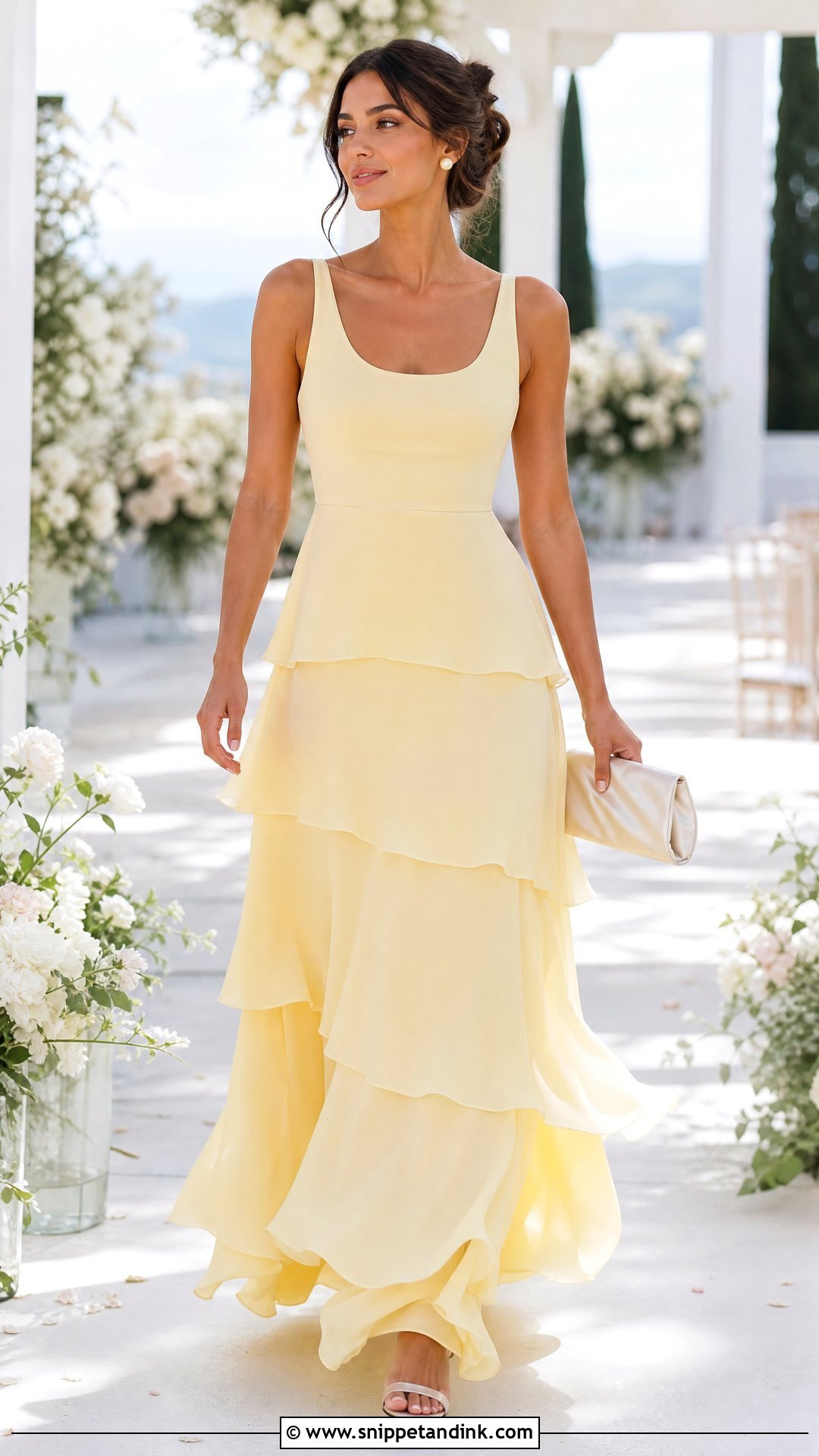 Tiered Chiffon Bridesmaid Dress - Snippet and Ink - 20 Wedding Maids Dress Designs