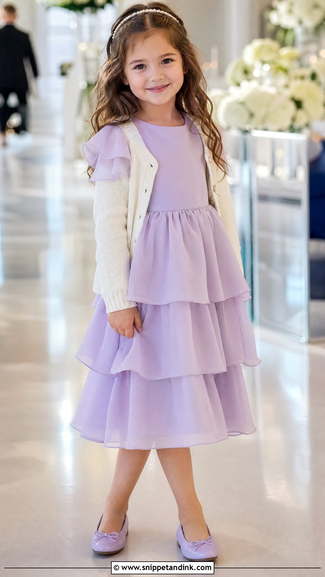 Tiered Chiffon Kids Wedding Dress - Snippet and Ink - 20 Kids Wedding Dresses