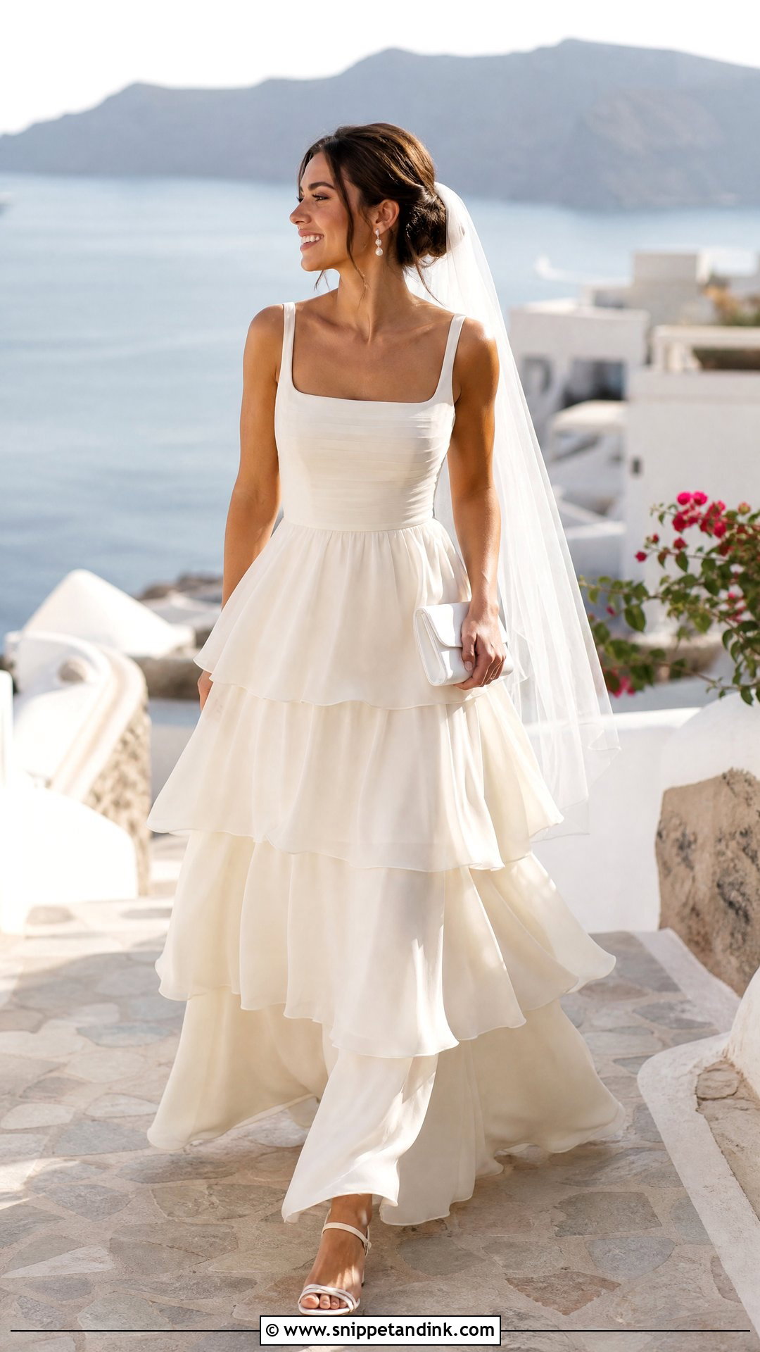 Tiered Chiffon Wedding Dress - Snippet and Ink - 20 Simple Intimate Wedding Dress Ideas