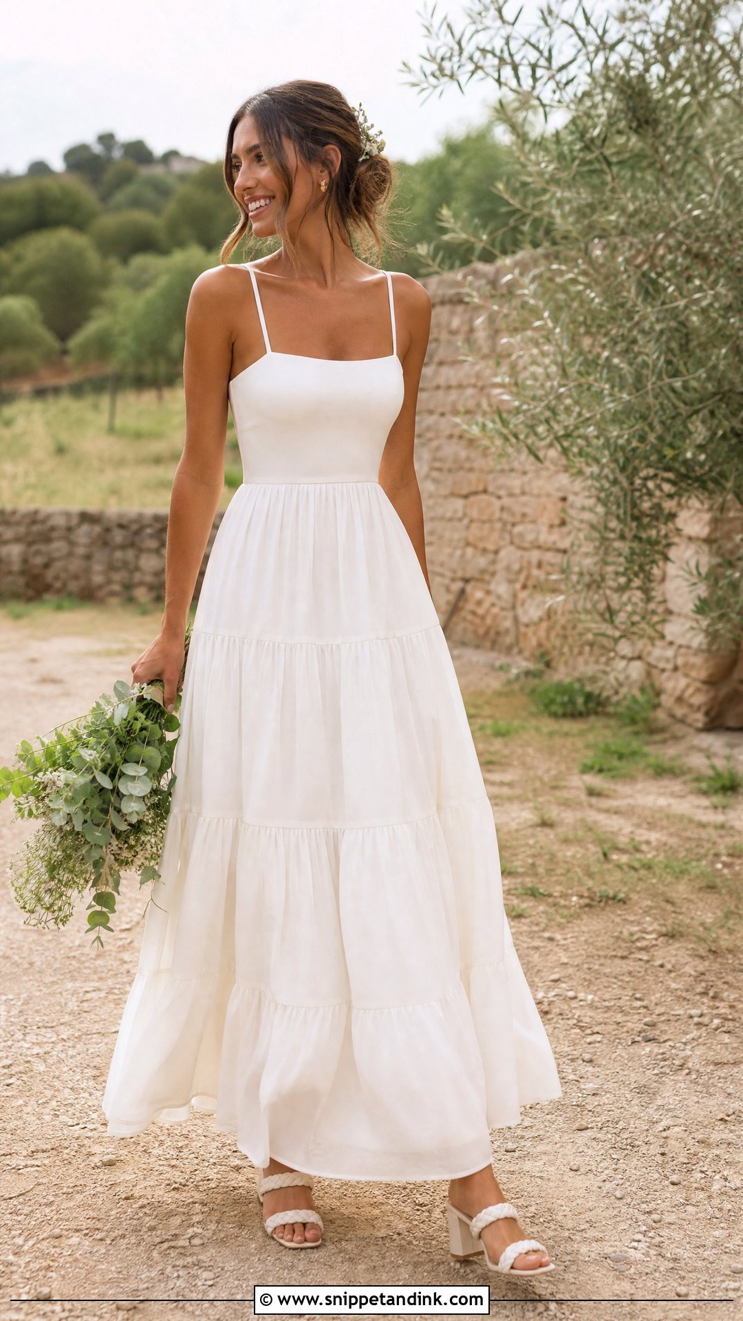 Tiered Chiffon Wedding Dress - Snippet and Ink - 25 Floaty Wedding Dress Ideas