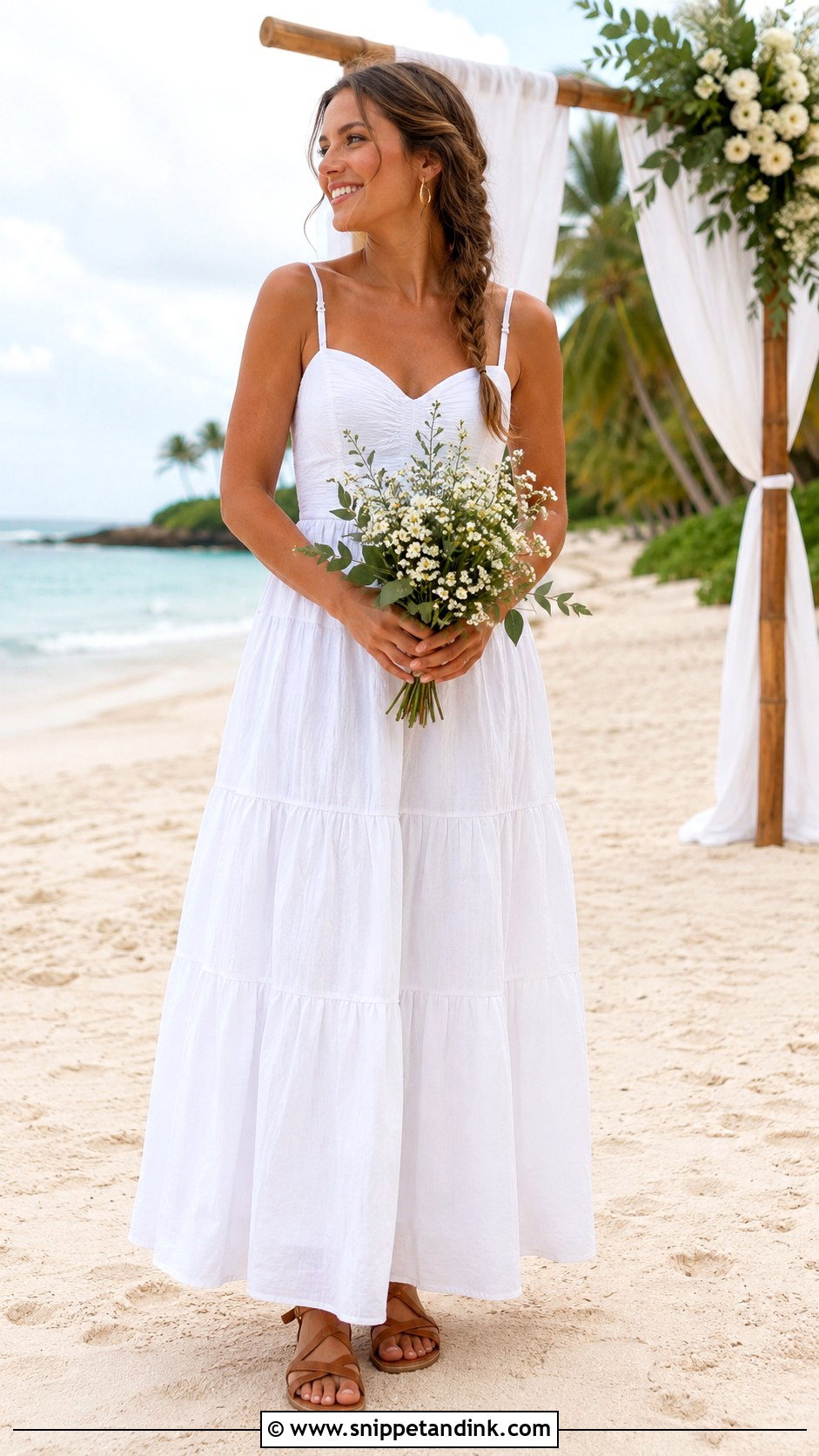 Tiered Cotton Maxi Beach Wedding Dress - Snippet and Ink - 20 Casual Beach Wedding Dress Ideas