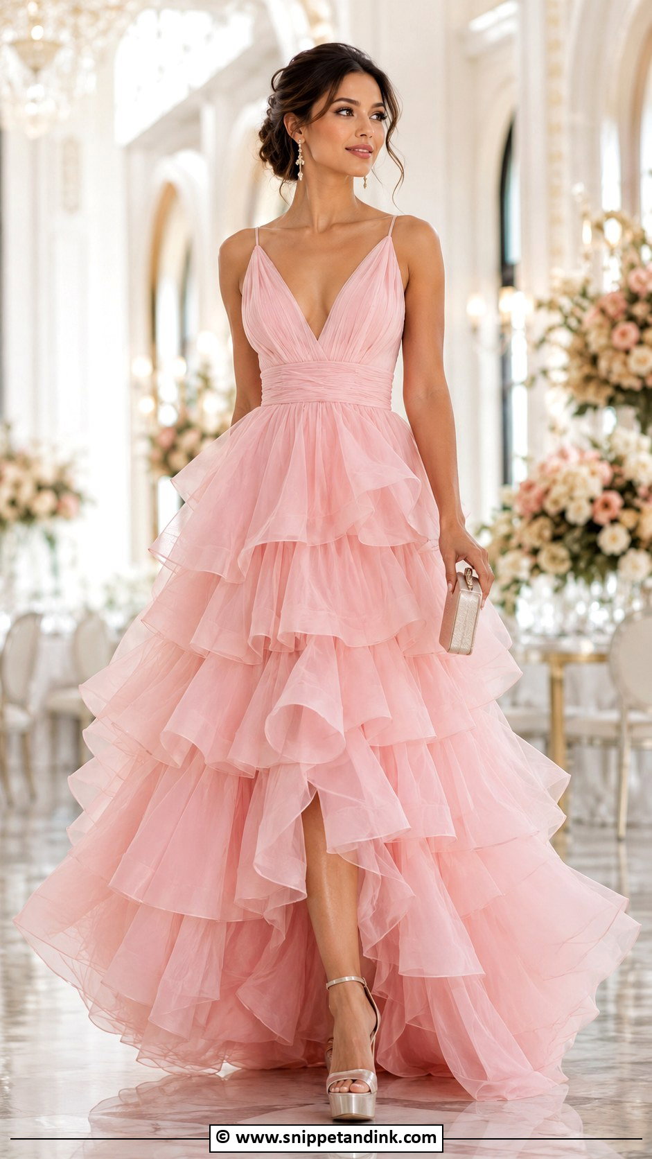 Tiered Gown Design - Snippet and Ink - 35 Trending Gown Designs