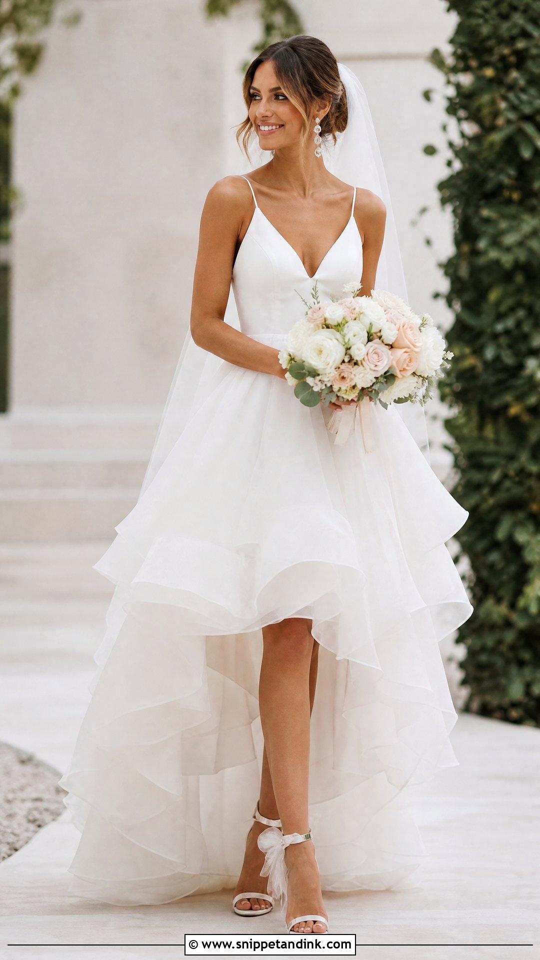 Tiered High Low Wedding Dress - Snippet and Ink - 25 Tiered Wedding Dress Ideas